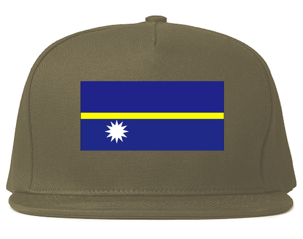 Nauru Flag Country Printed Snapback Hat Cap Grey