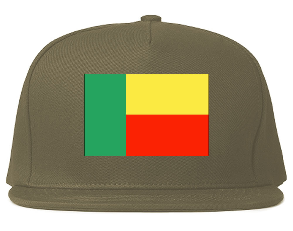 Benin Flag Country Printed Snapback Hat Cap Grey