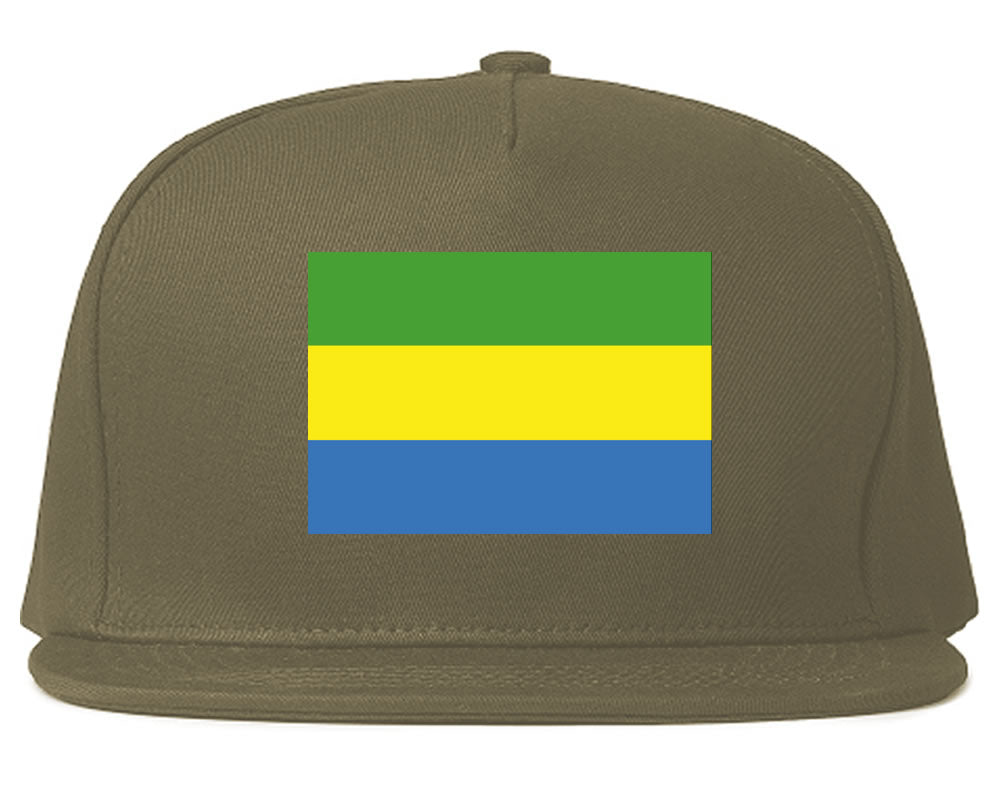 Gabon Flag Country Printed Snapback Hat Cap Grey