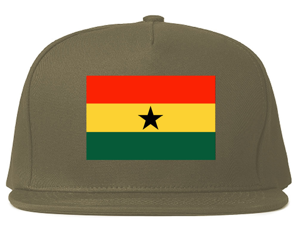 Ghana Flag Country Printed Snapback Hat Cap Grey