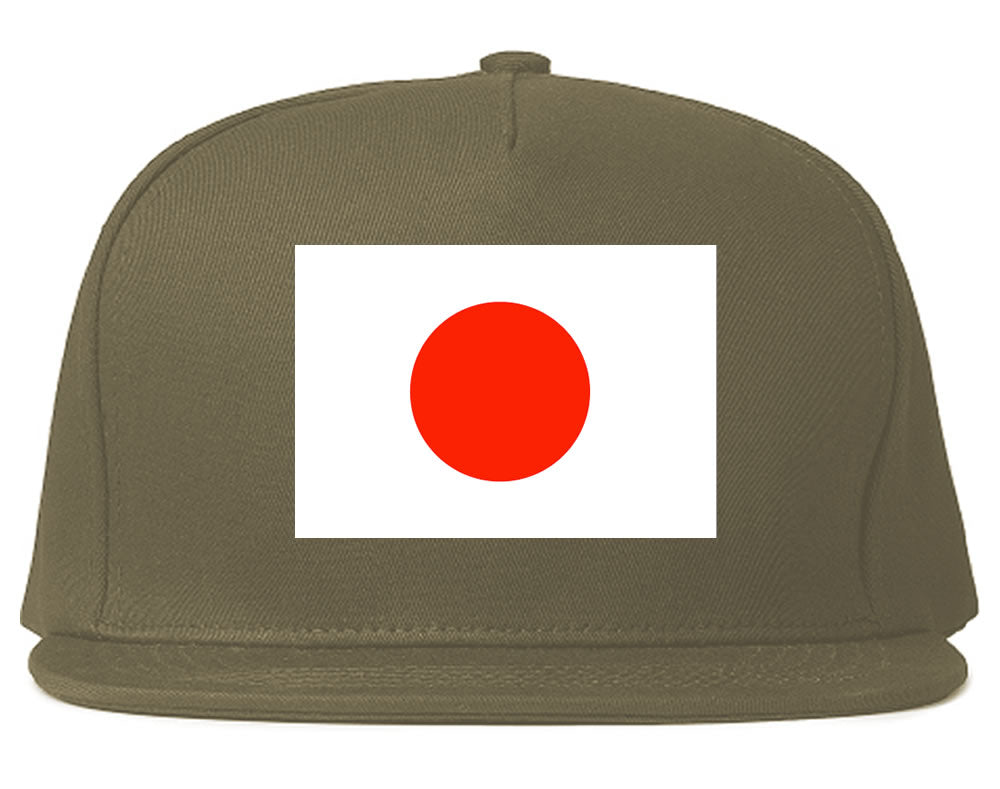 Japan Flag Country Printed Snapback Hat Cap Grey