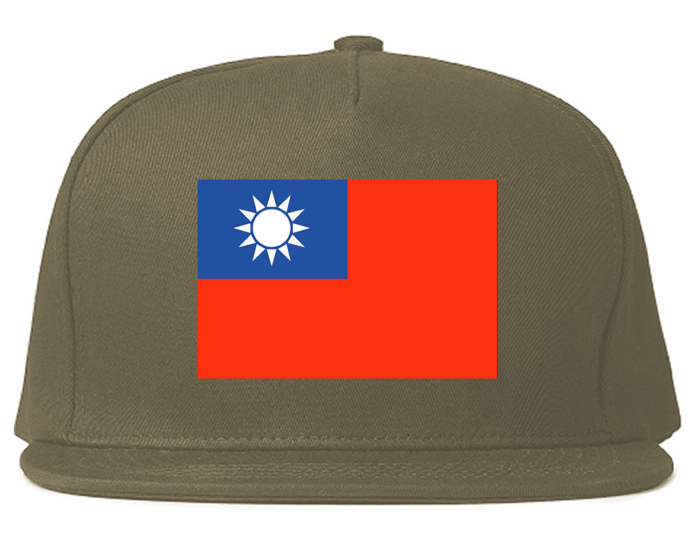 Taiwan Flag Country Printed Snapback Hat Cap Grey
