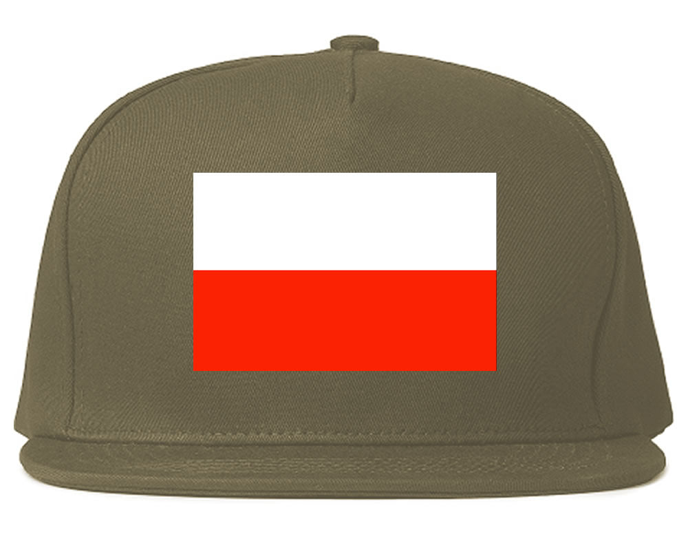 Poland Flag Country Printed Snapback Hat Cap Grey