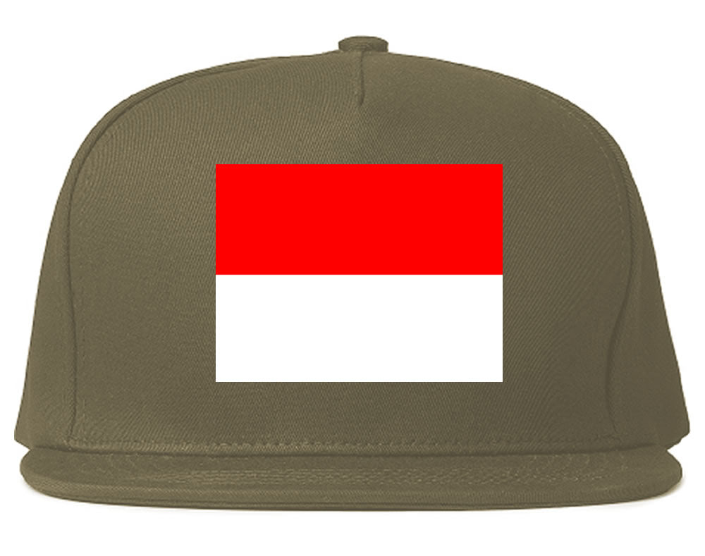 Monaco Flag Country Printed Snapback Hat Cap Grey