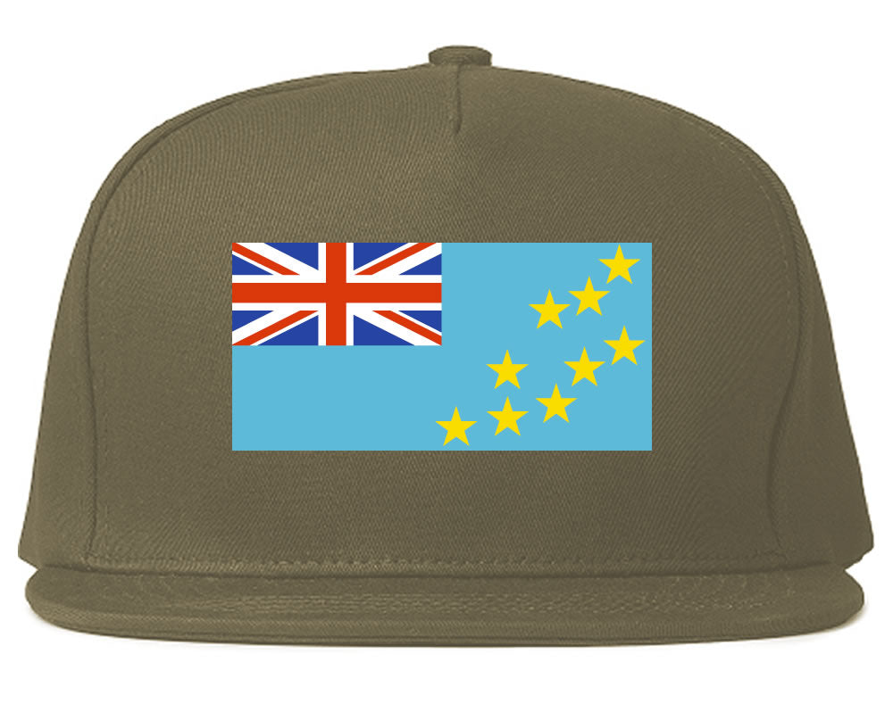 Tuvalu Flag Country Printed Snapback Hat Cap Grey