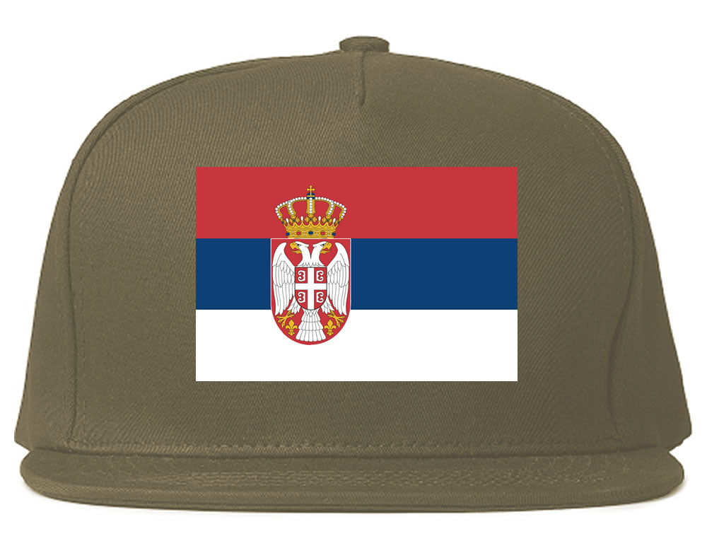Serbia Flag Country Printed Snapback Hat Cap Grey
