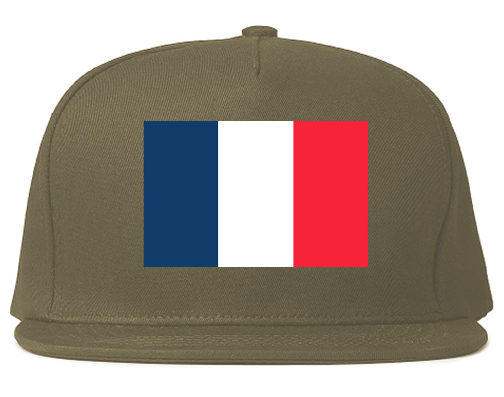 France Flag Country Printed Snapback Hat Cap Grey