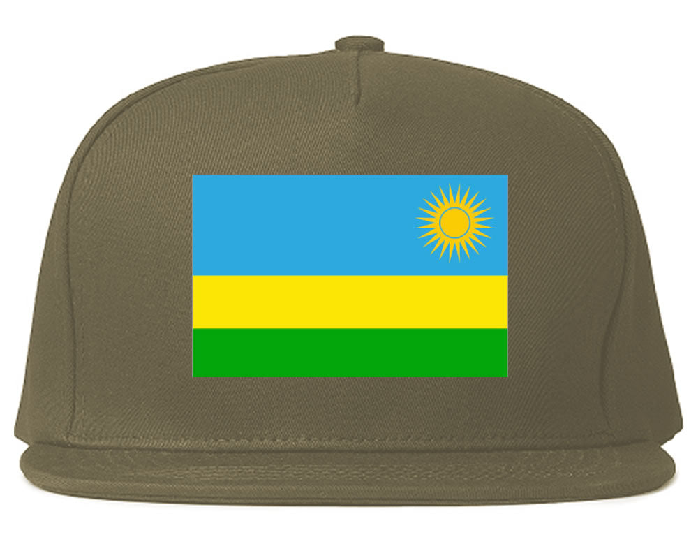 Rwanda Flag Country Printed Snapback Hat Cap Grey