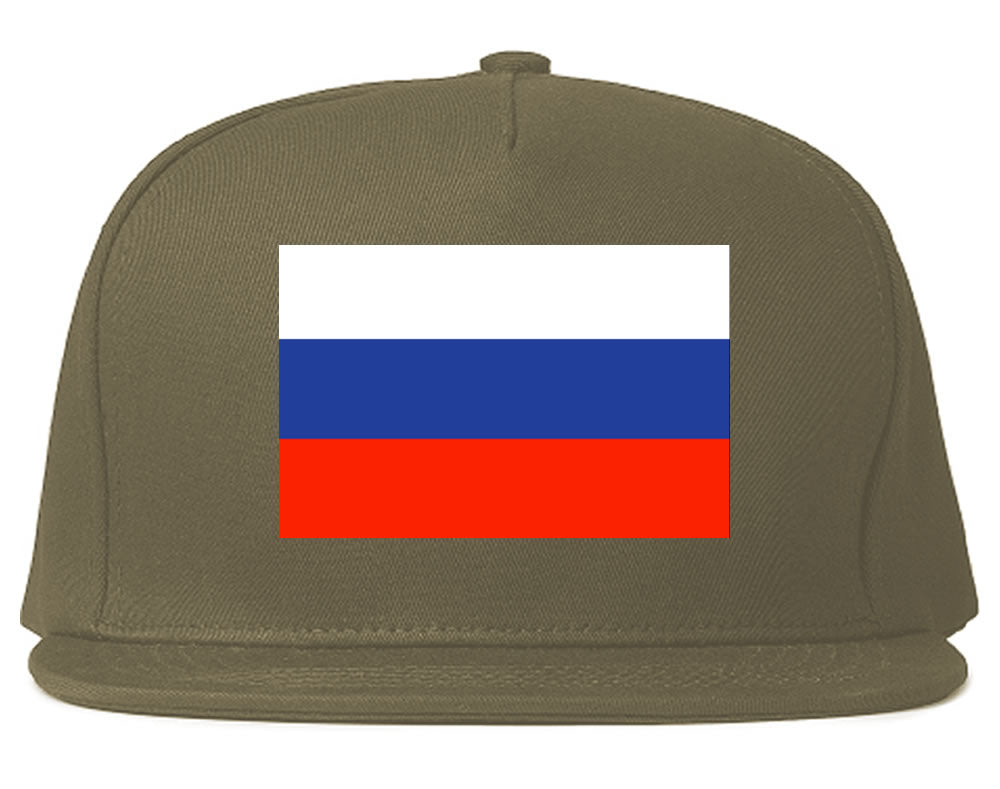Russia Flag Country Printed Snapback Hat Cap Grey