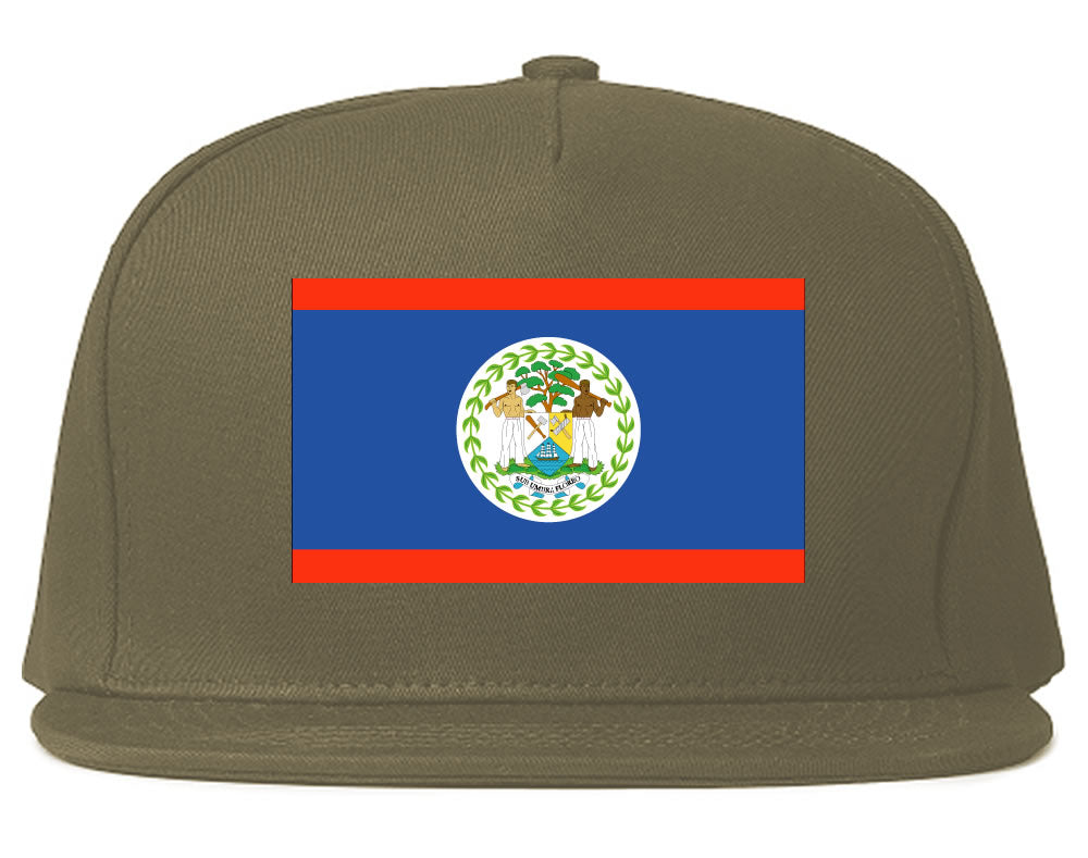Belize Flag Country Printed Snapback Hat Cap Grey
