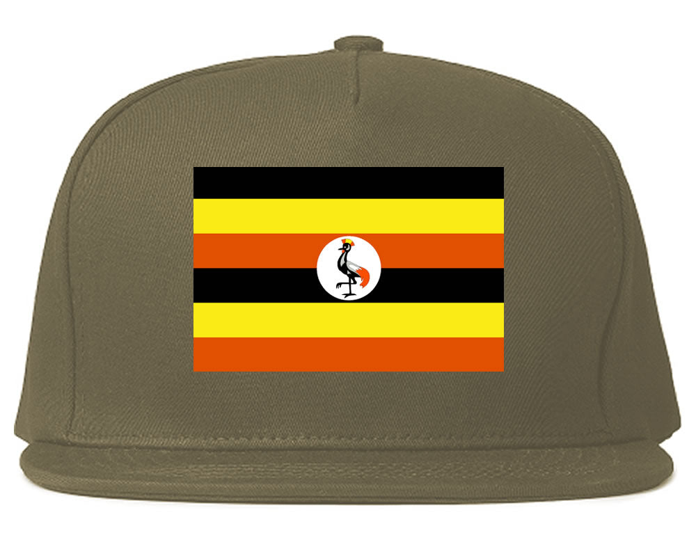 Uganda Flag Country Printed Snapback Hat Cap Grey