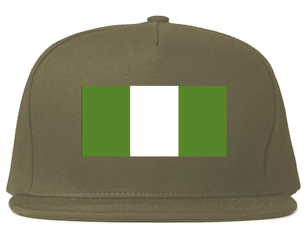 Nigeria Flag Country Printed Snapback Hat Cap Grey