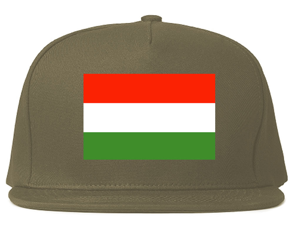Hungary Flag Country Printed Snapback Hat Cap Grey