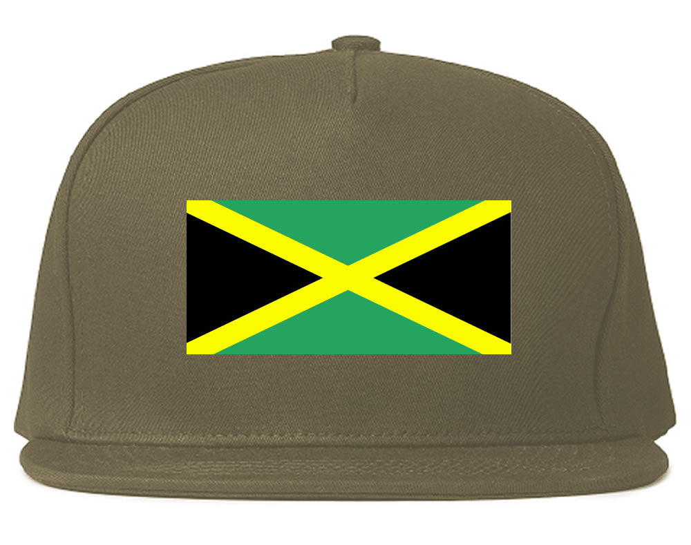 Jamaica Flag Country Printed Snapback Hat Cap Grey