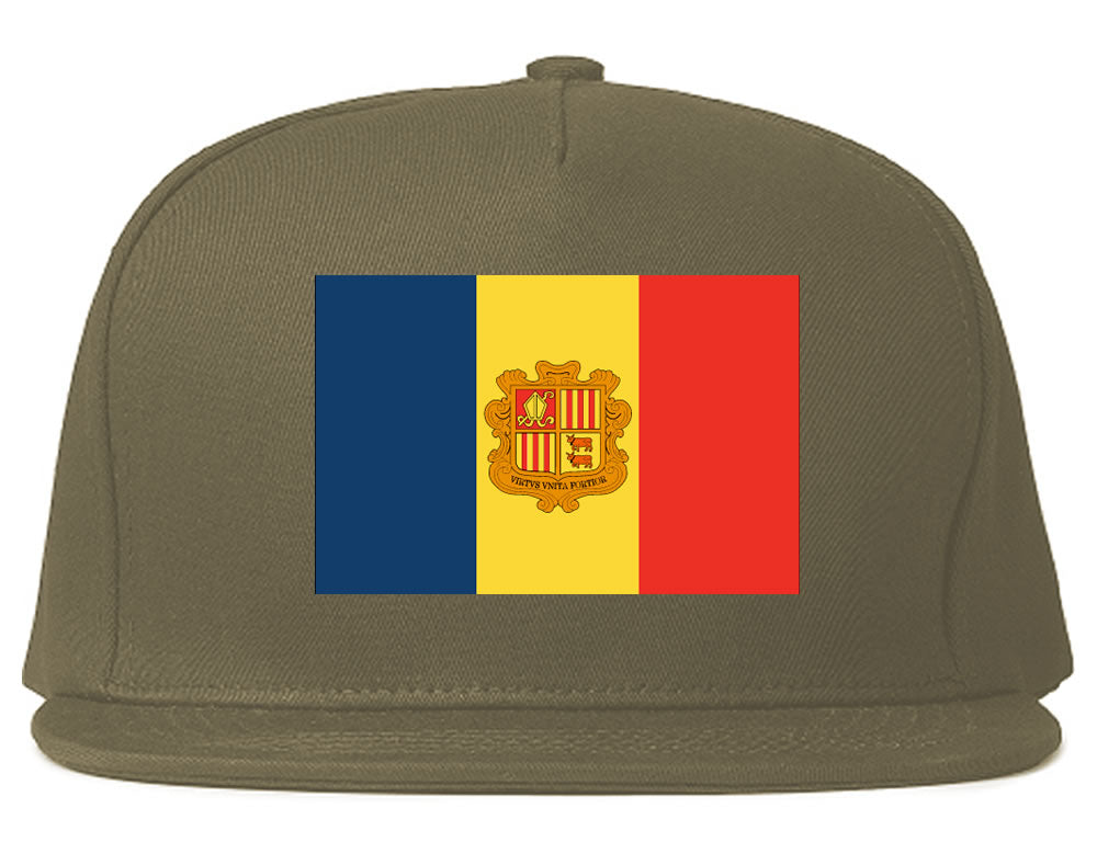 Andorra Flag Country Printed Snapback Hat Cap Grey