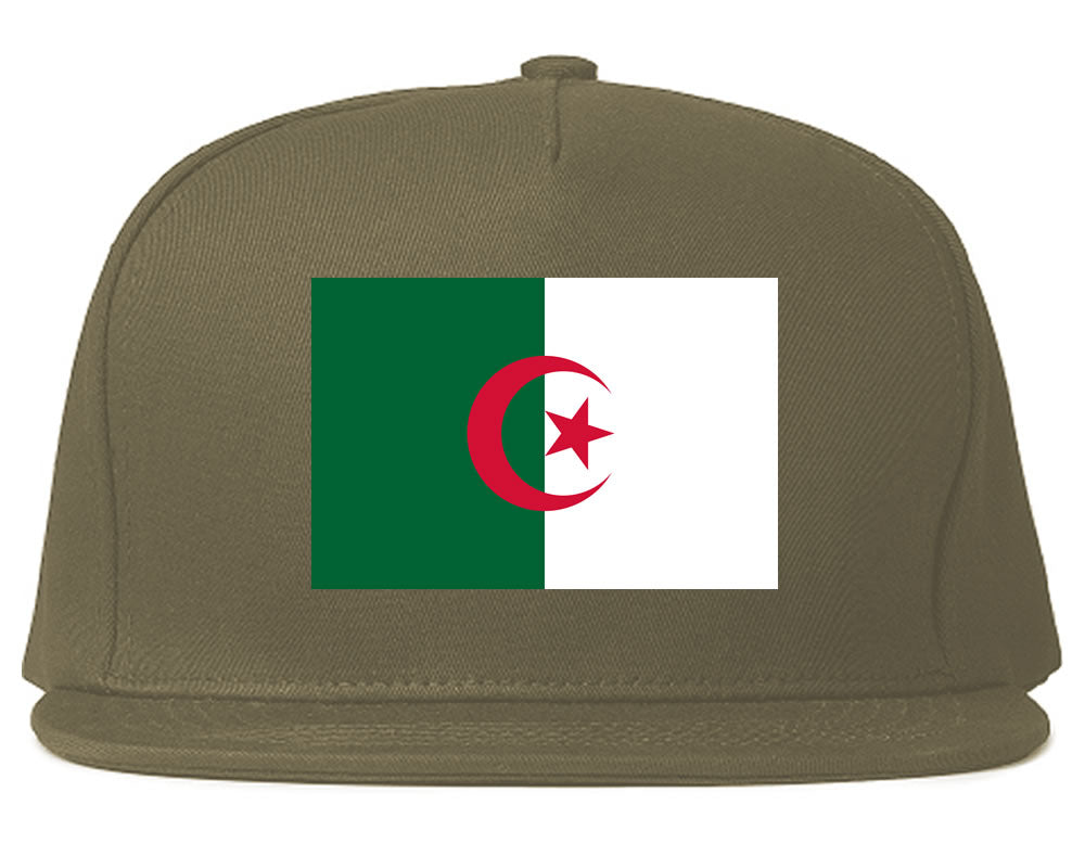 Algeria Flag Country Printed Snapback Hat Cap Grey