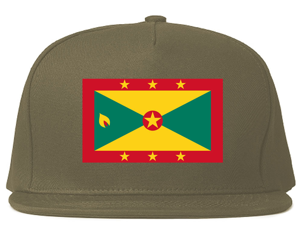 Grenada Flag Country Printed Snapback Hat Cap Grey