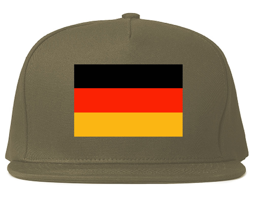 Germany Flag Country Printed Snapback Hat Cap Grey