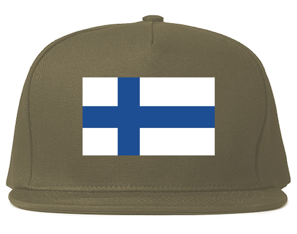 Finland Flag Country Printed Snapback Hat Cap Grey