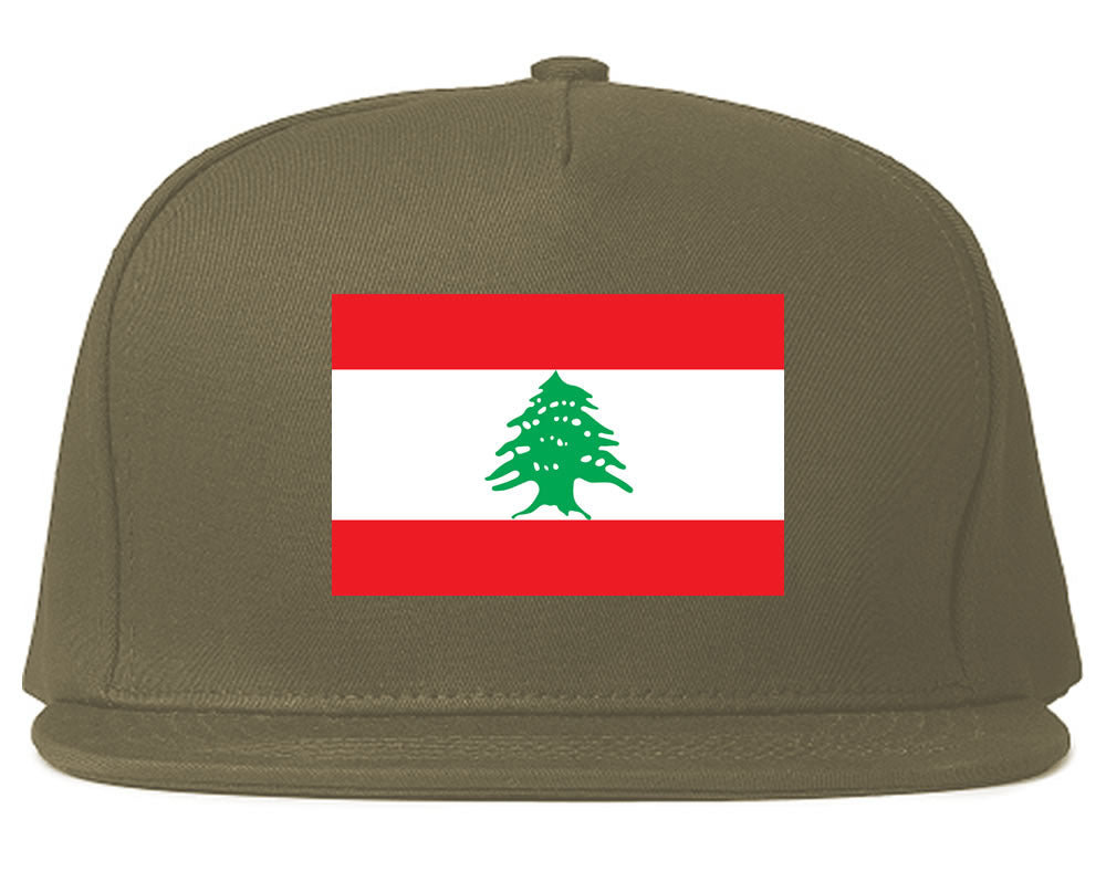 Lebanon Flag Country Printed Snapback Hat Cap Grey
