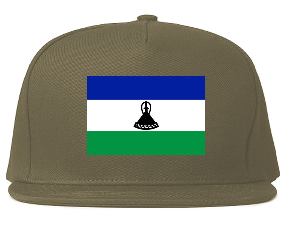 Lesotho Flag Country Printed Snapback Hat Cap Grey