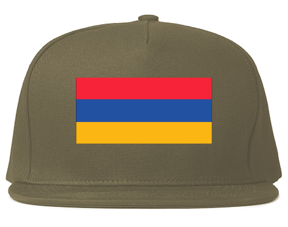 Armenia Flag Country Printed Snapback Hat Cap Grey