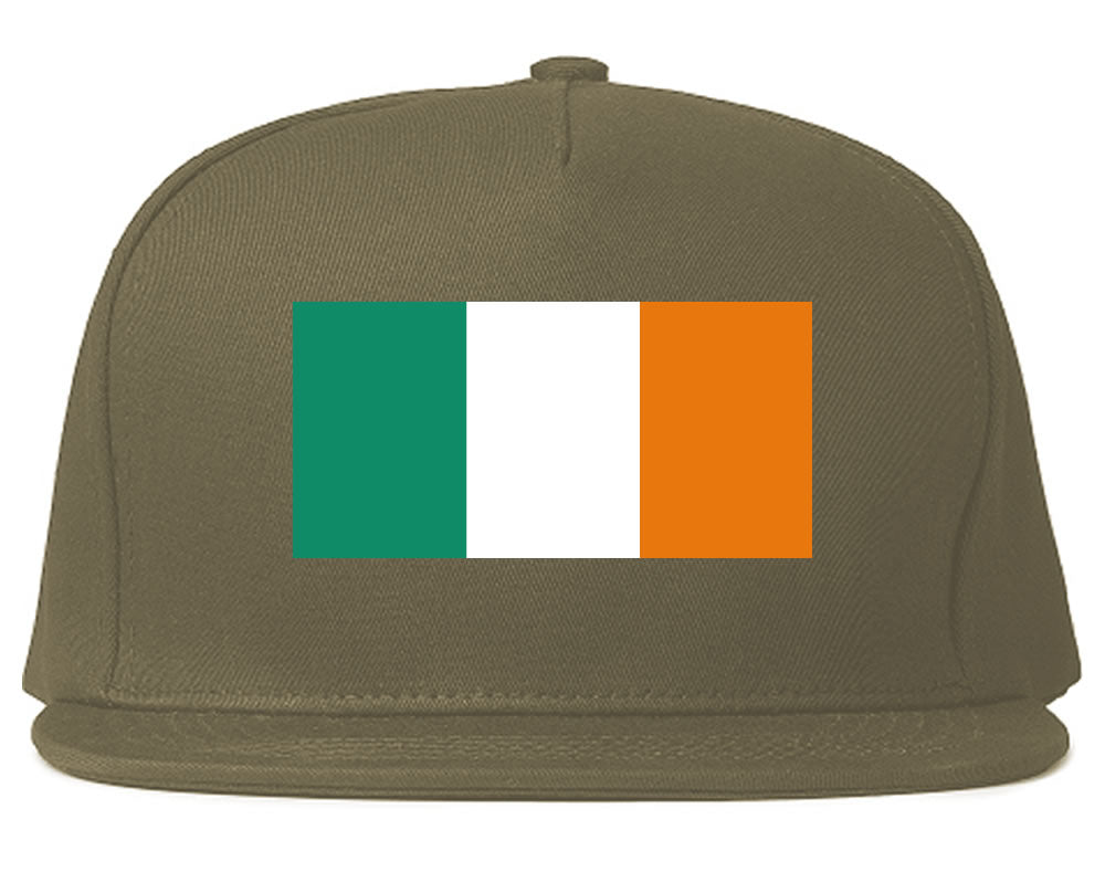 Ireland Flag Country Printed Snapback Hat Cap Grey