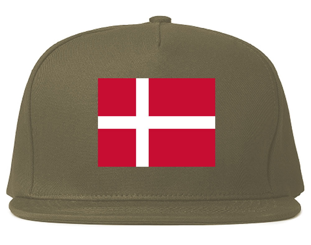 Denmark Flag Country Printed Snapback Hat Cap Grey