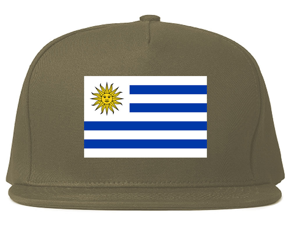 Uruguay Flag Country Printed Snapback Hat Cap Grey