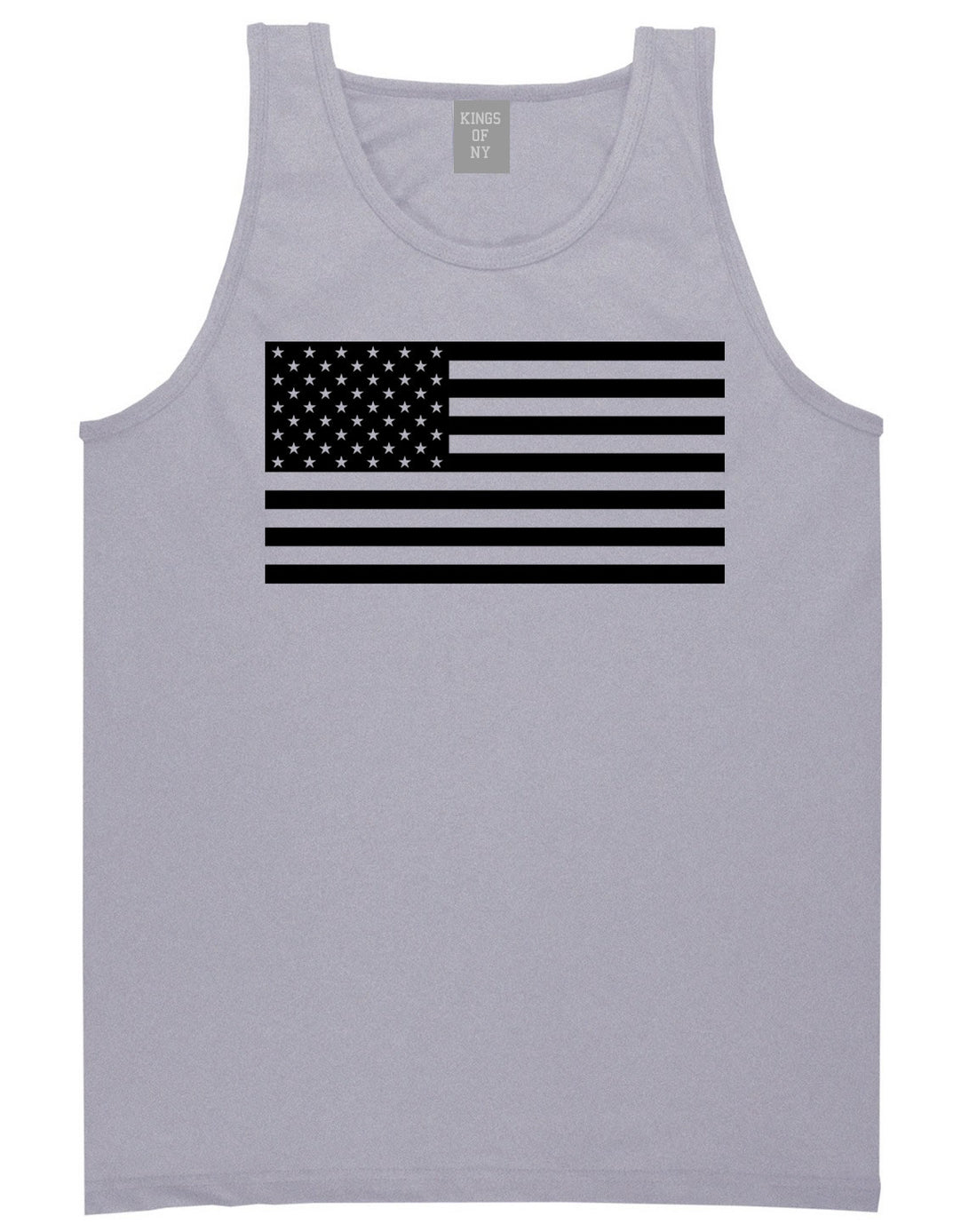 Kings Of NY American Flag Goth Style Tank Top in Grey