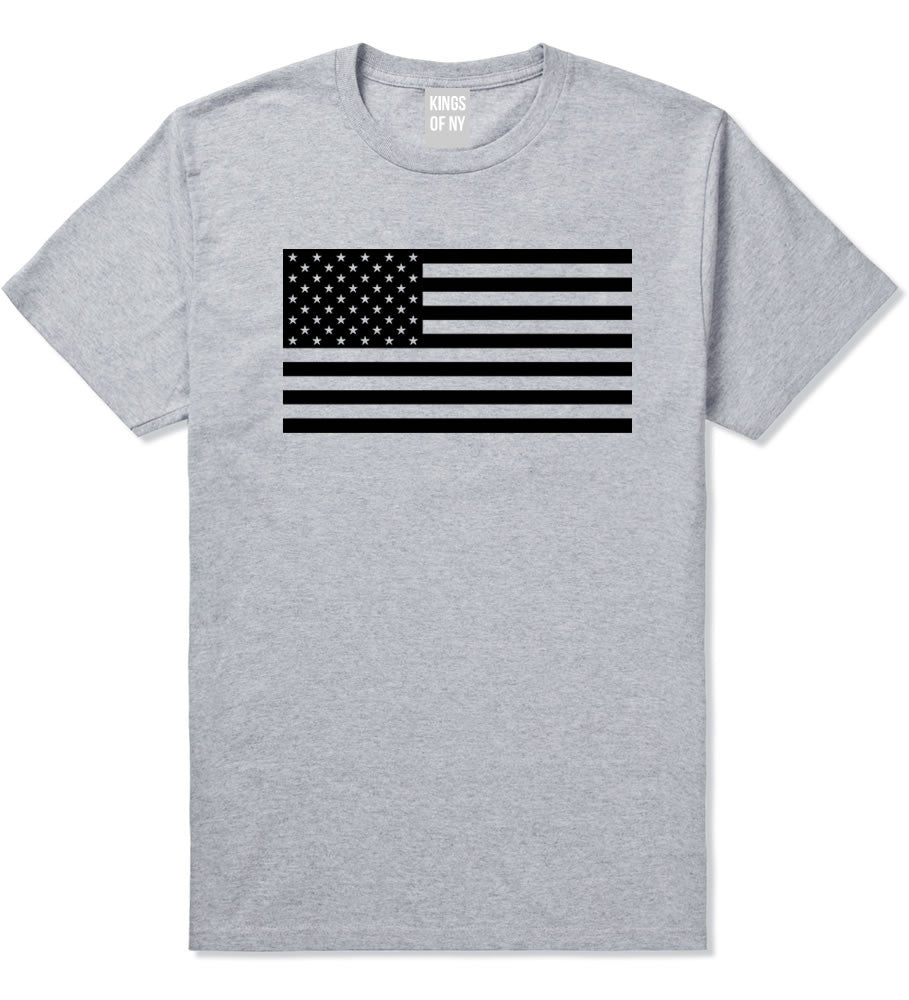 Kings Of NY American Flag Goth Style T-Shirt in Grey