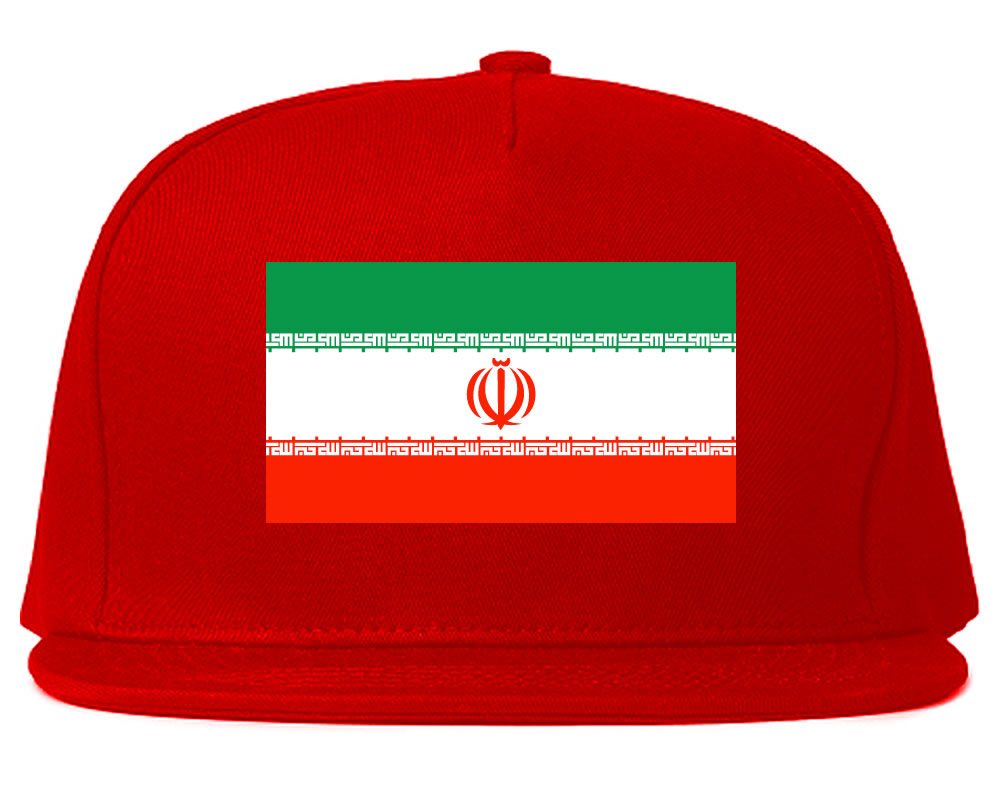 Iran Flag Country Printed Snapback Hat Cap Red