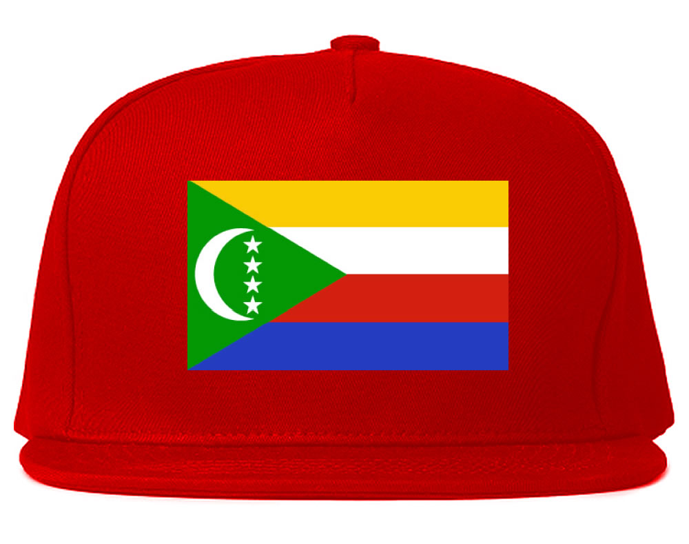 Comoros Flag Country Printed Snapback Hat Cap Red
