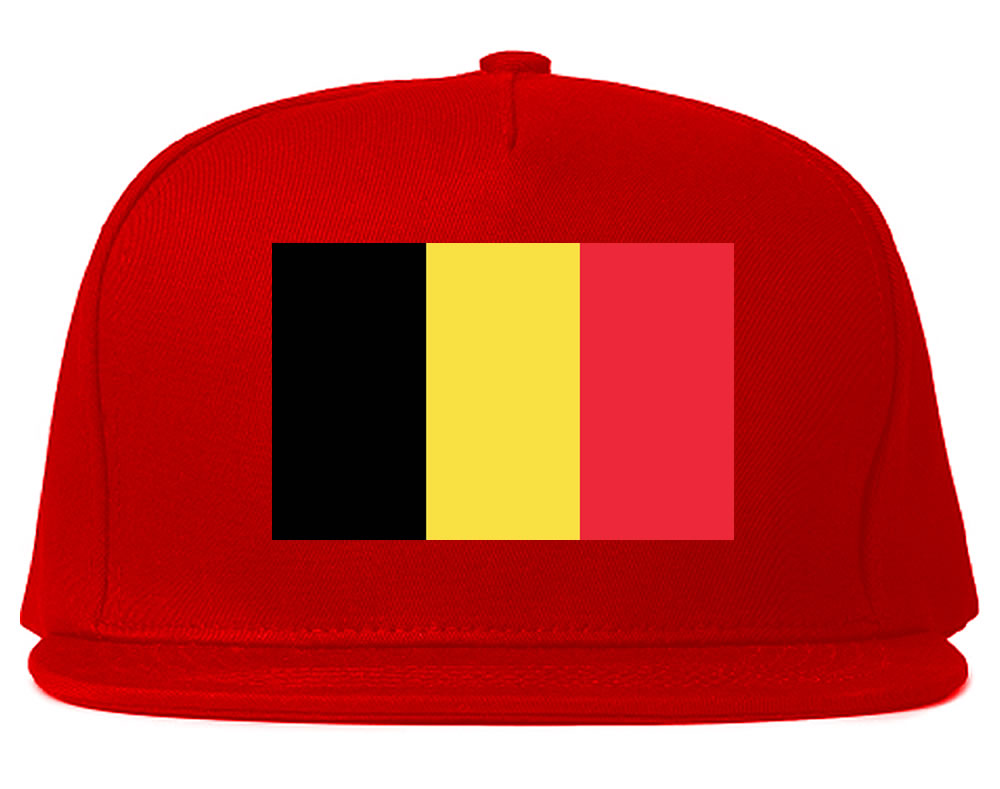 Belgium Flag Country Printed Snapback Hat Cap Red