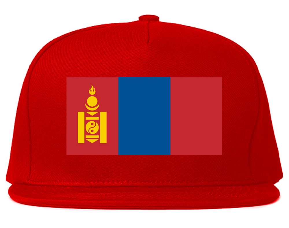 Mongolia Flag Country Printed Snapback Hat Cap Red