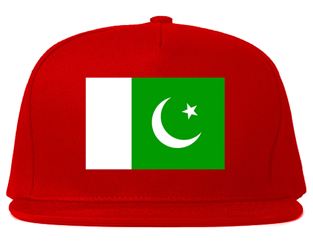 Pakistan Flag Country Printed Snapback Hat Cap Red