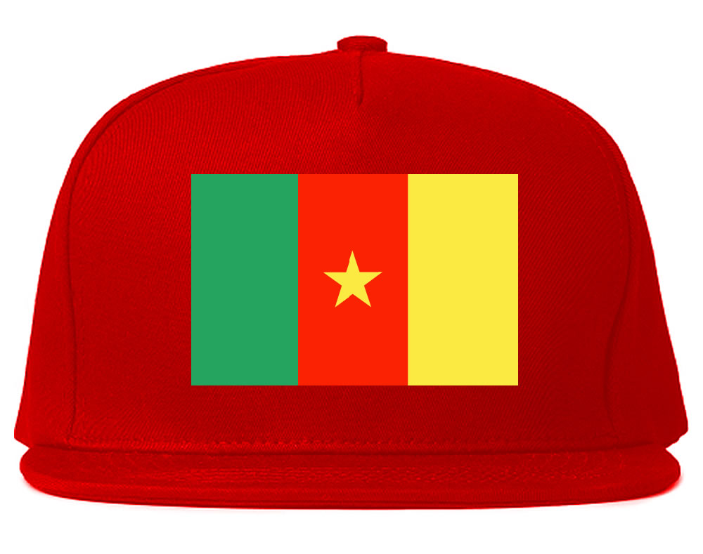 Cameroon Flag Country Printed Snapback Hat Cap Red