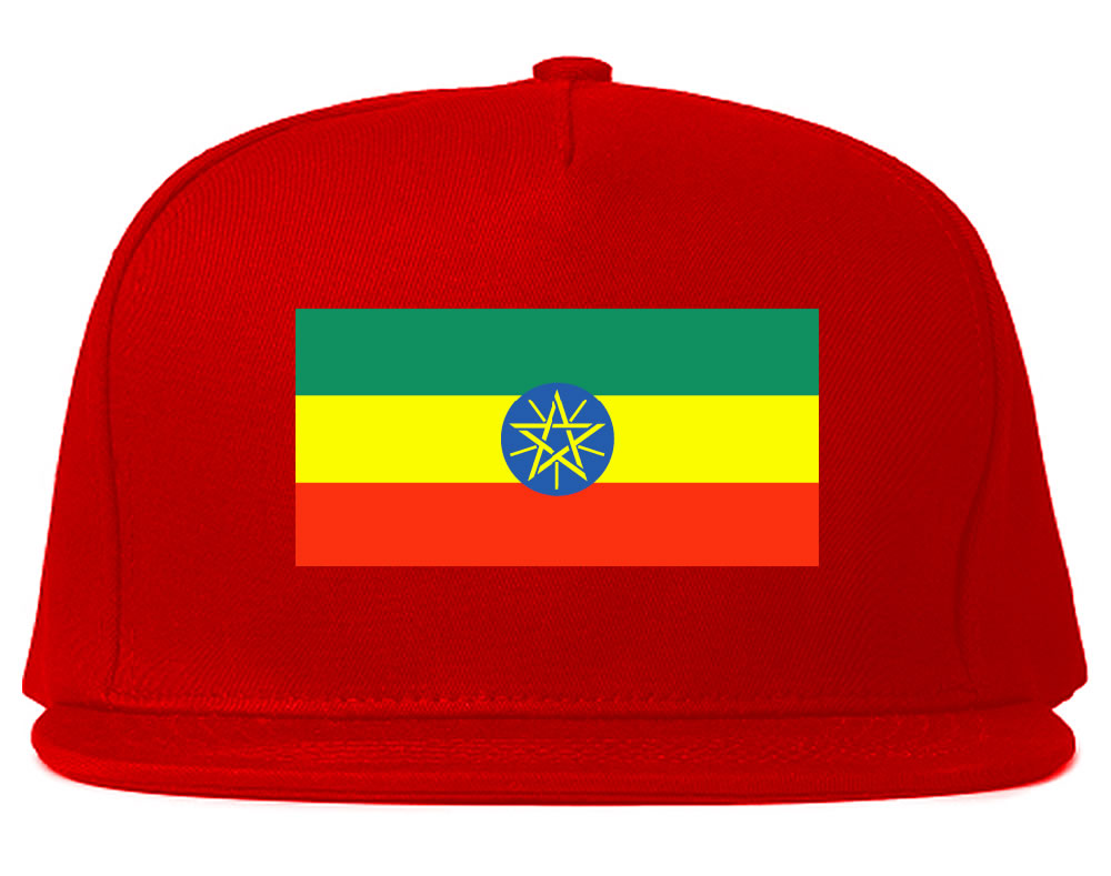 Ethiopia Flag Country Printed Snapback Hat Cap Red