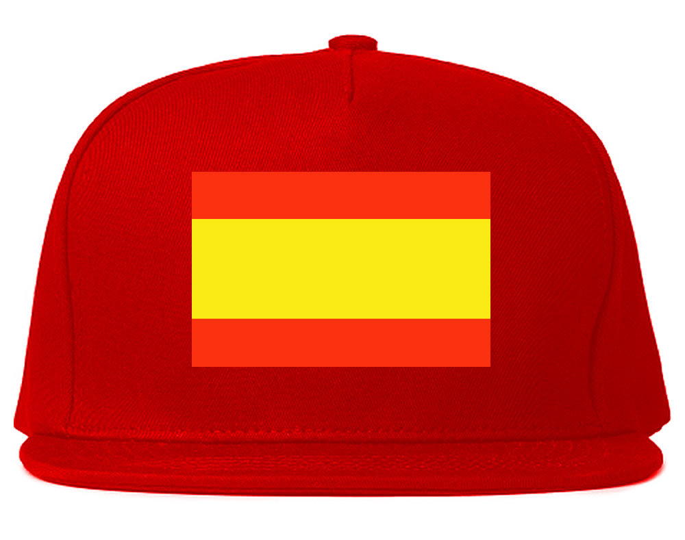 Spain Flag Country Printed Snapback Hat Cap Red