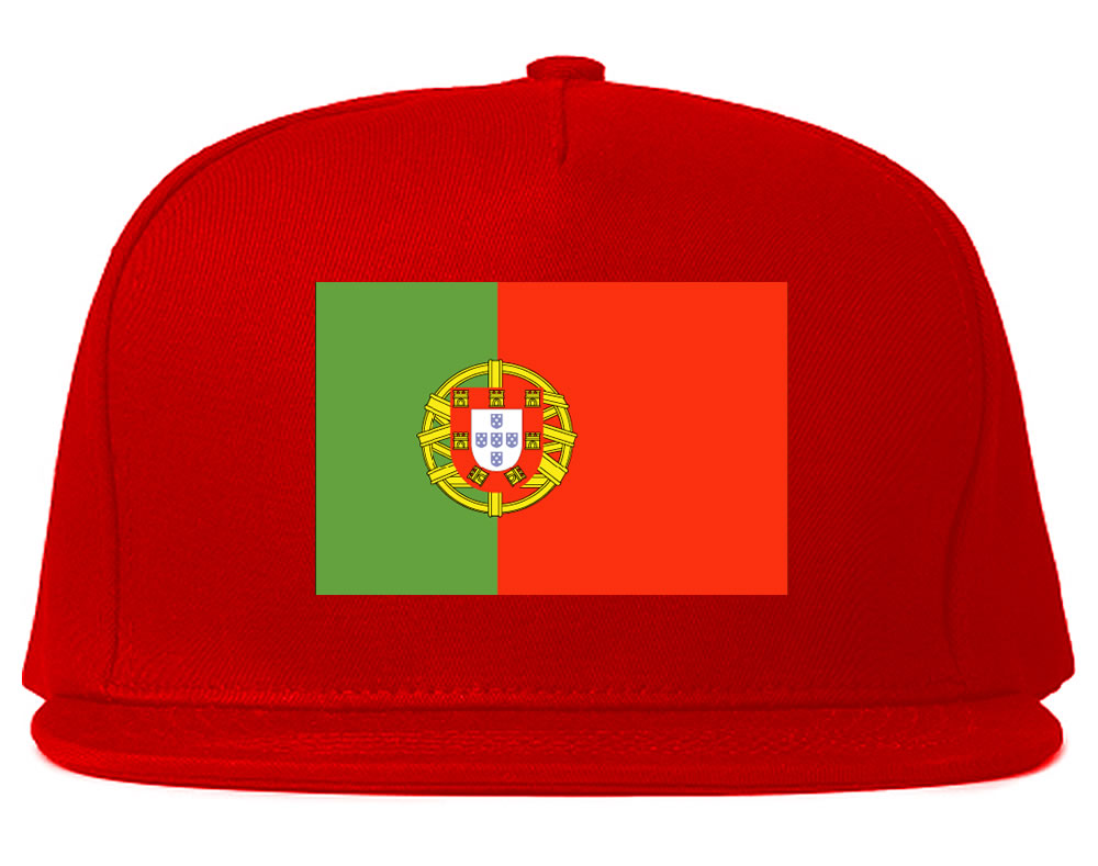 Portugal Flag Country Printed Snapback Hat Cap Red