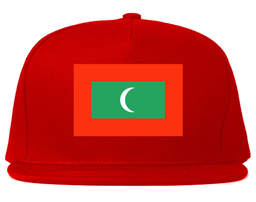 Maldives Flag Country Printed Snapback Hat Cap Red