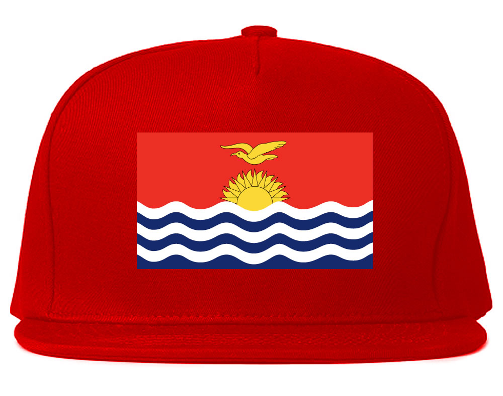 Kiribati Flag Country Printed Snapback Hat Cap Red