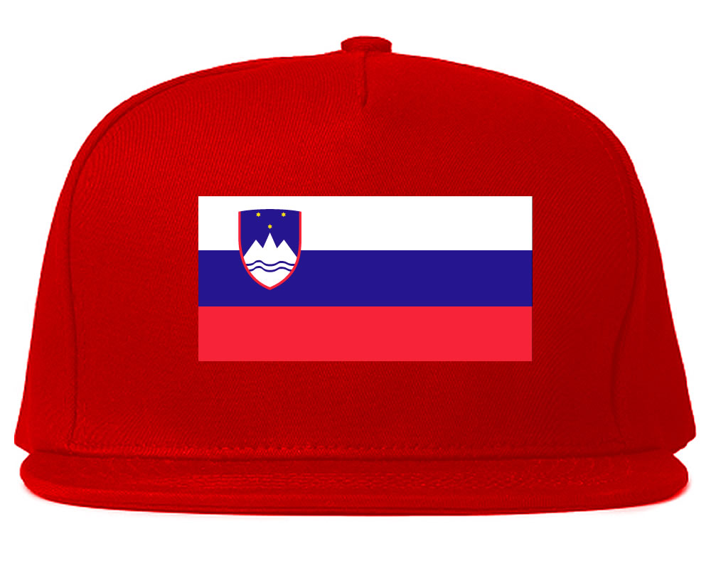 Slovenia Flag Country Printed Snapback Hat Cap Red