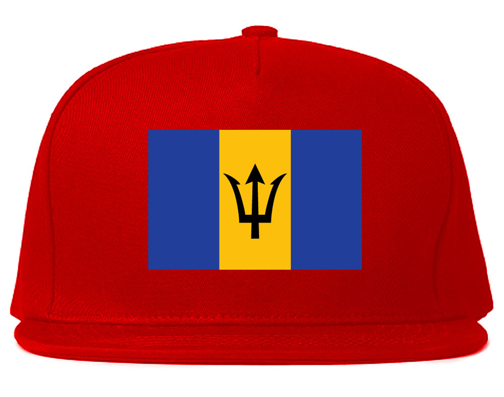 Barbados Flag Country Printed Snapback Hat Cap Red