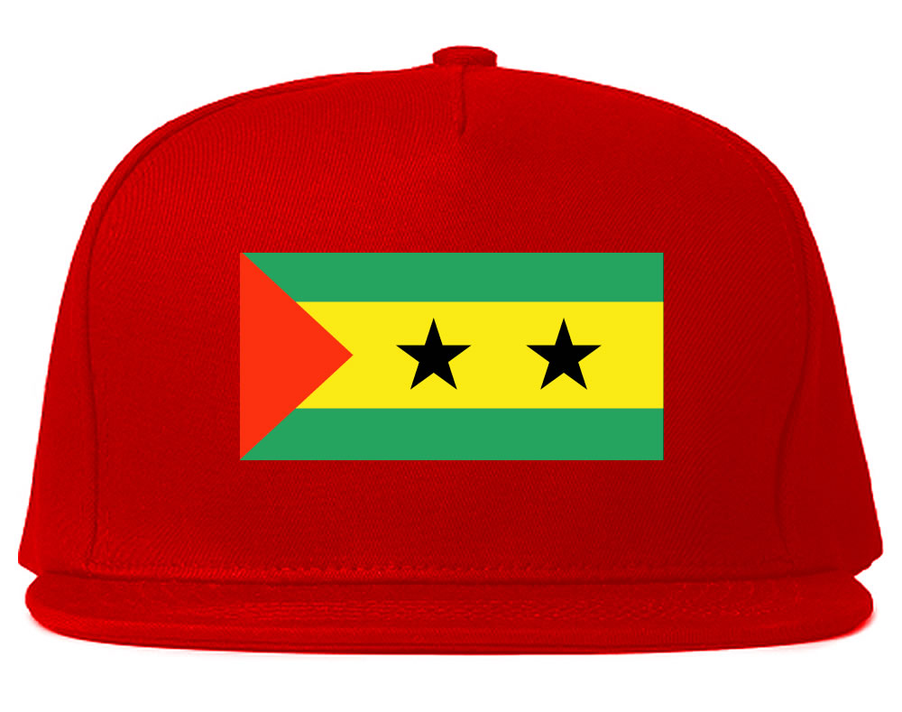 Sao Tome Flag Country Printed Snapback Hat Cap Red