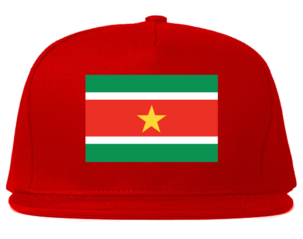 Suriname Flag Country Printed Snapback Hat Cap Red