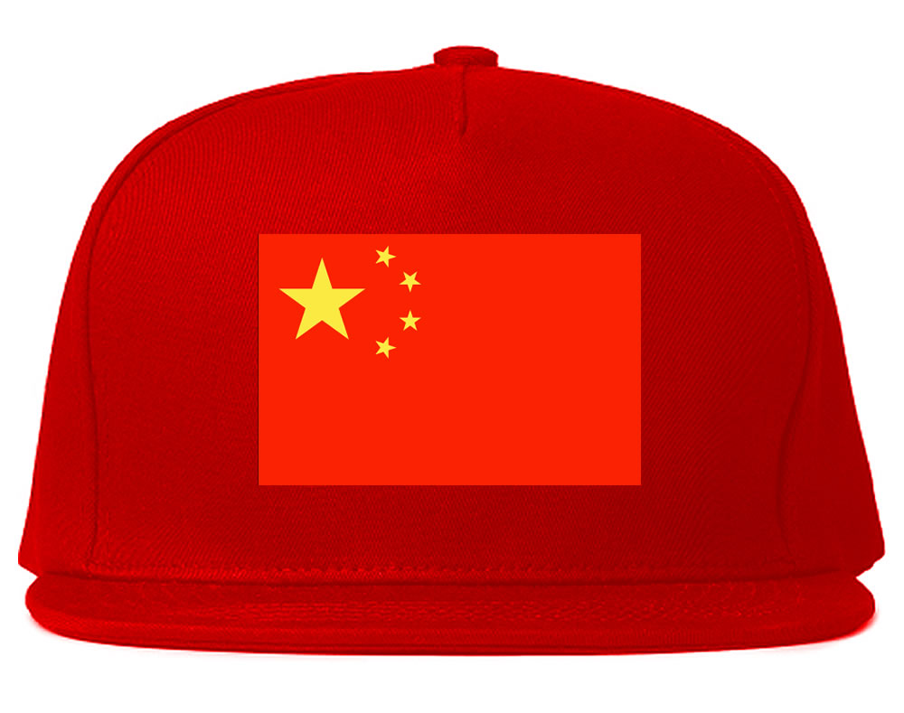 China Flag Country Printed Snapback Hat Cap Red