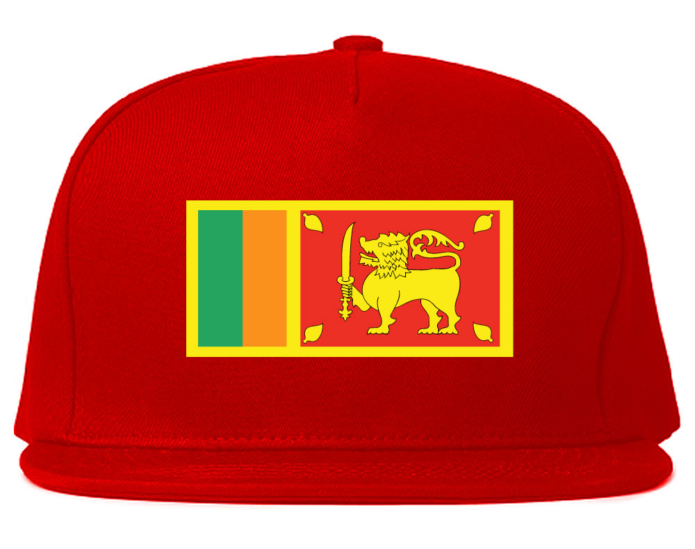 Sri Lanka Flag Country Printed Snapback Hat Cap Red