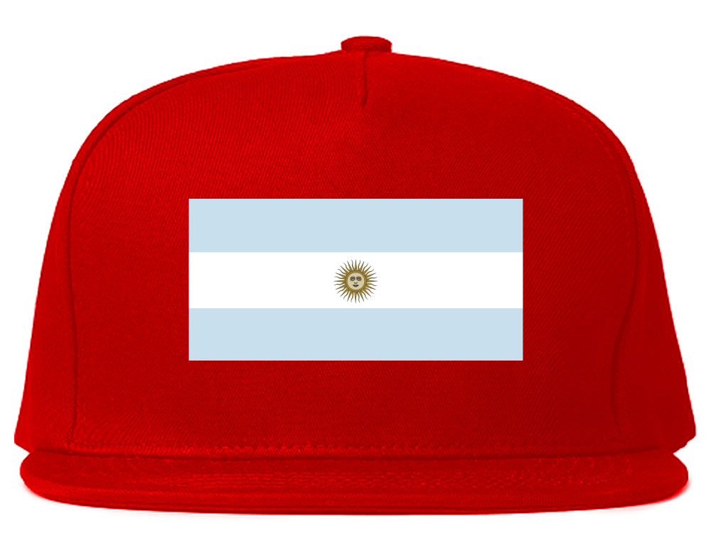 Argentina Flag Country Printed Snapback Hat Cap Red