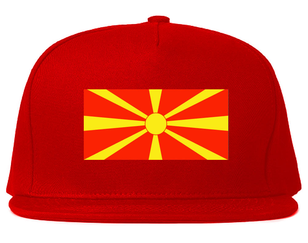 Macedonia Flag Country Printed Snapback Hat Cap Red